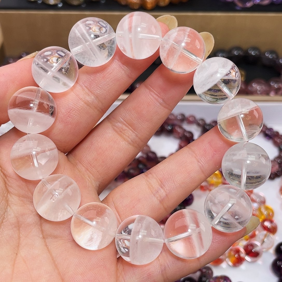 未镶嵌手链水晶白幽灵17