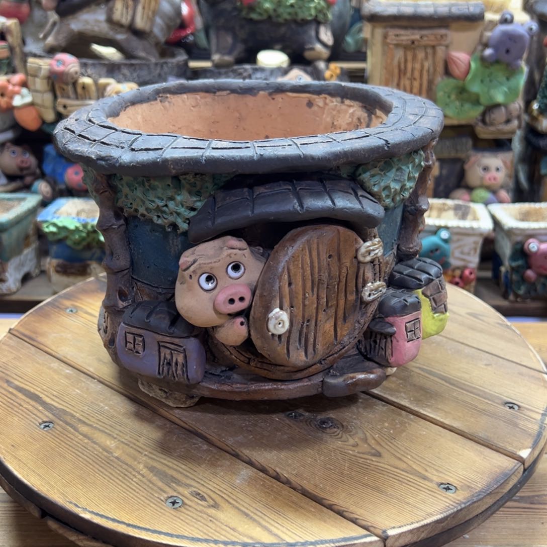 红陶嘻哈多肉花盆