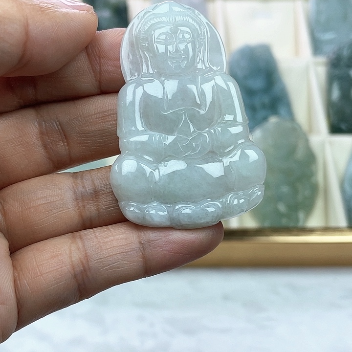 翡翠未镶嵌颈饰安澜翡翠A货正装观音