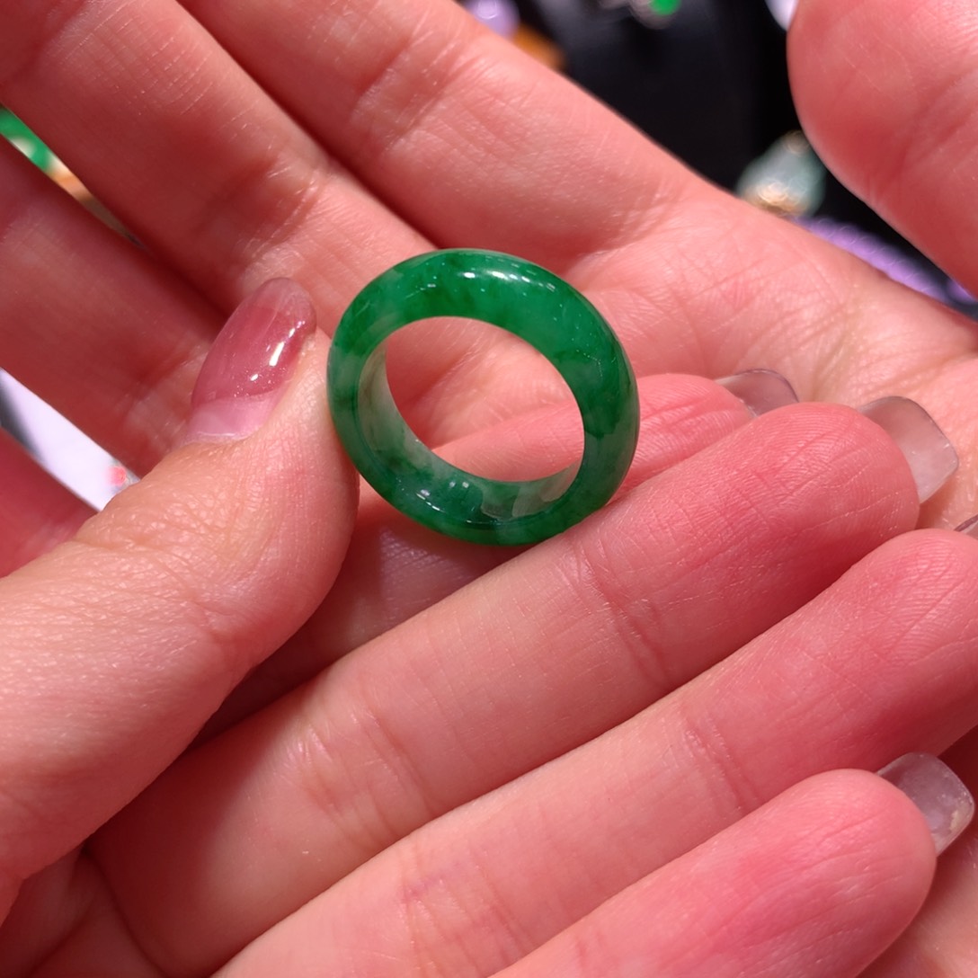 翡翠戒指未镶嵌缅甸天然翡翠戒指14号