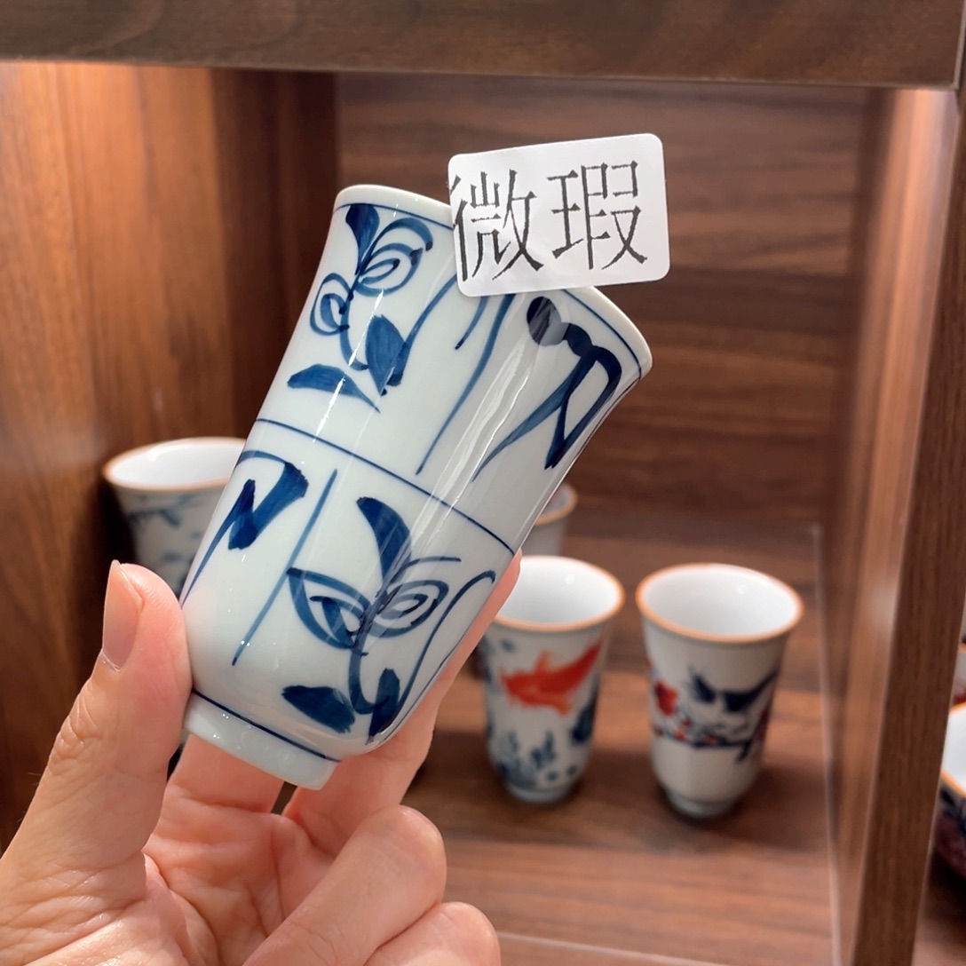 釉下手绘茶具微瑕