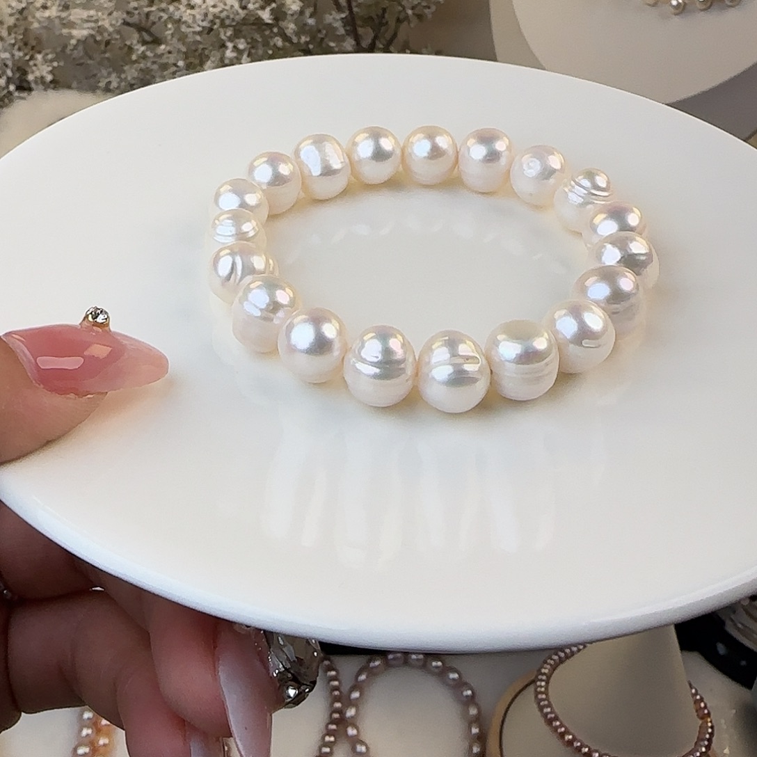 淡水珍珠未镶嵌手绳11mm微瑕