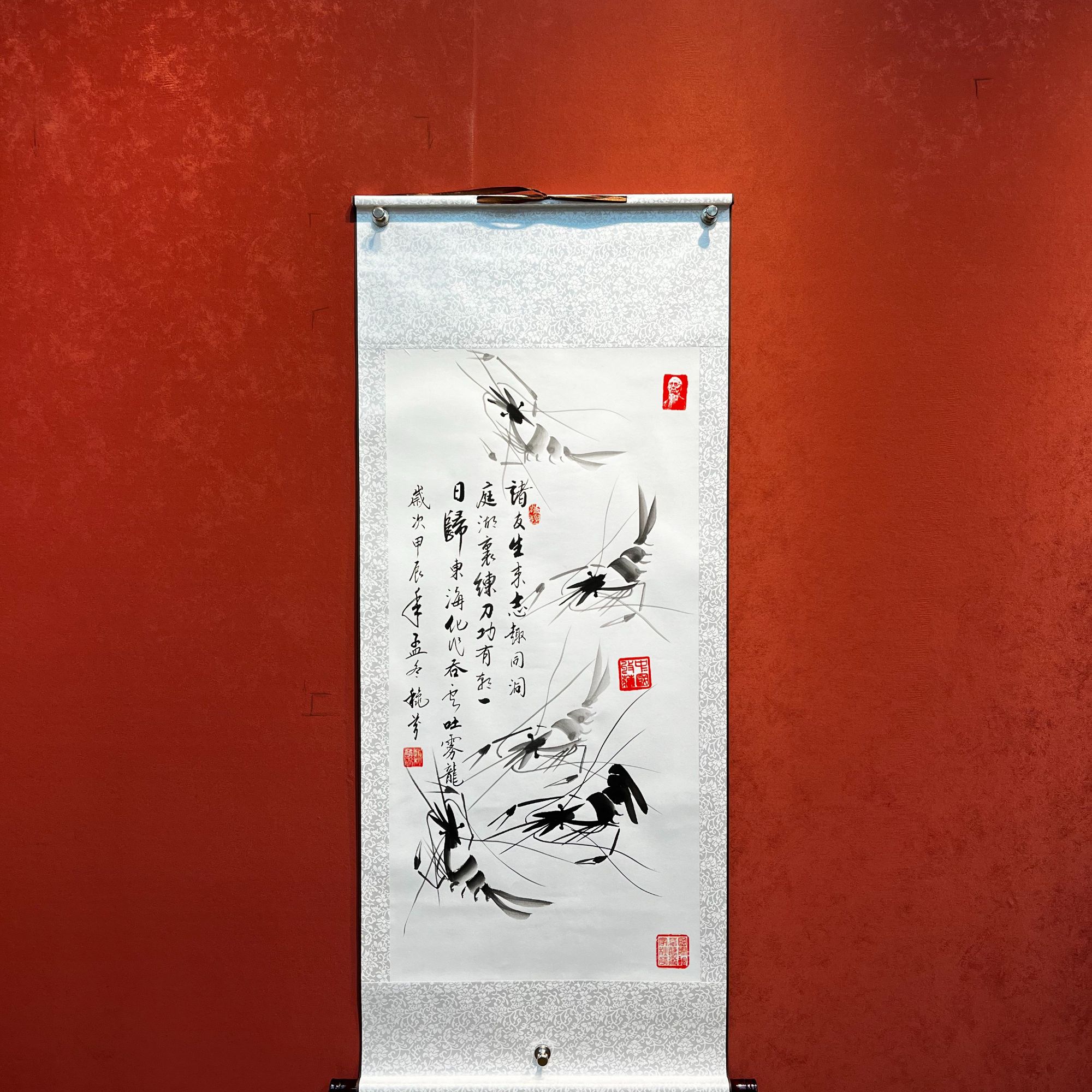 赵秋芬作品. 五福临门 三尺竖1