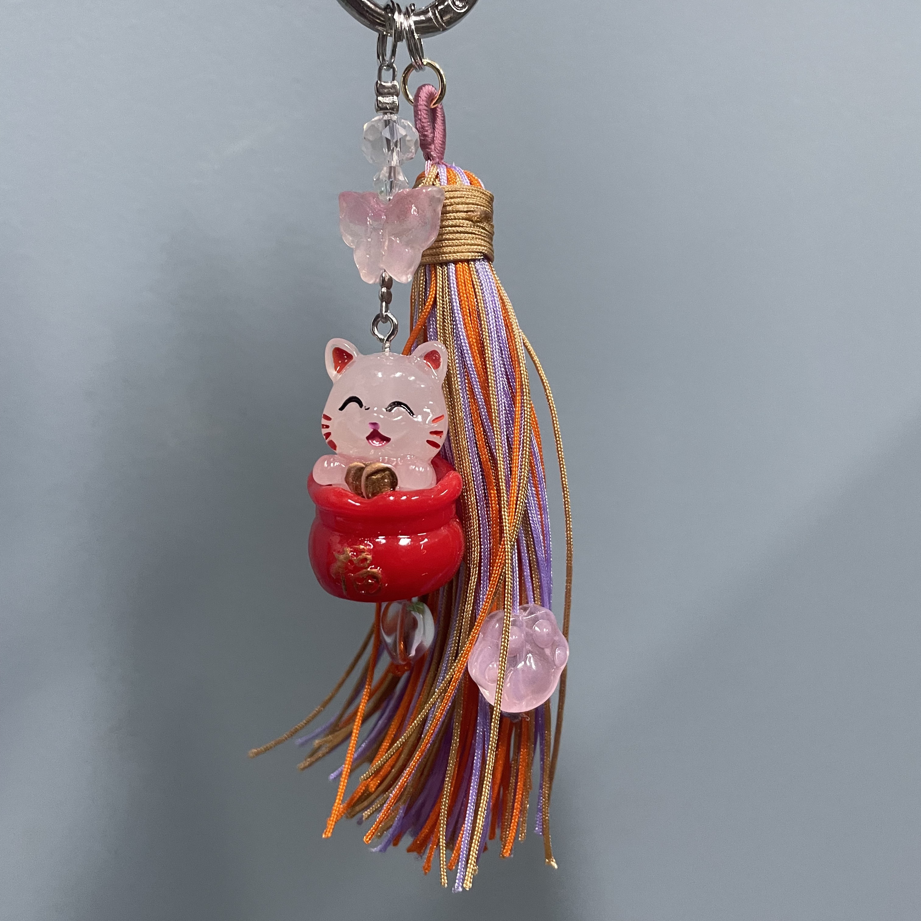 大流苏招招猫手机坠D856