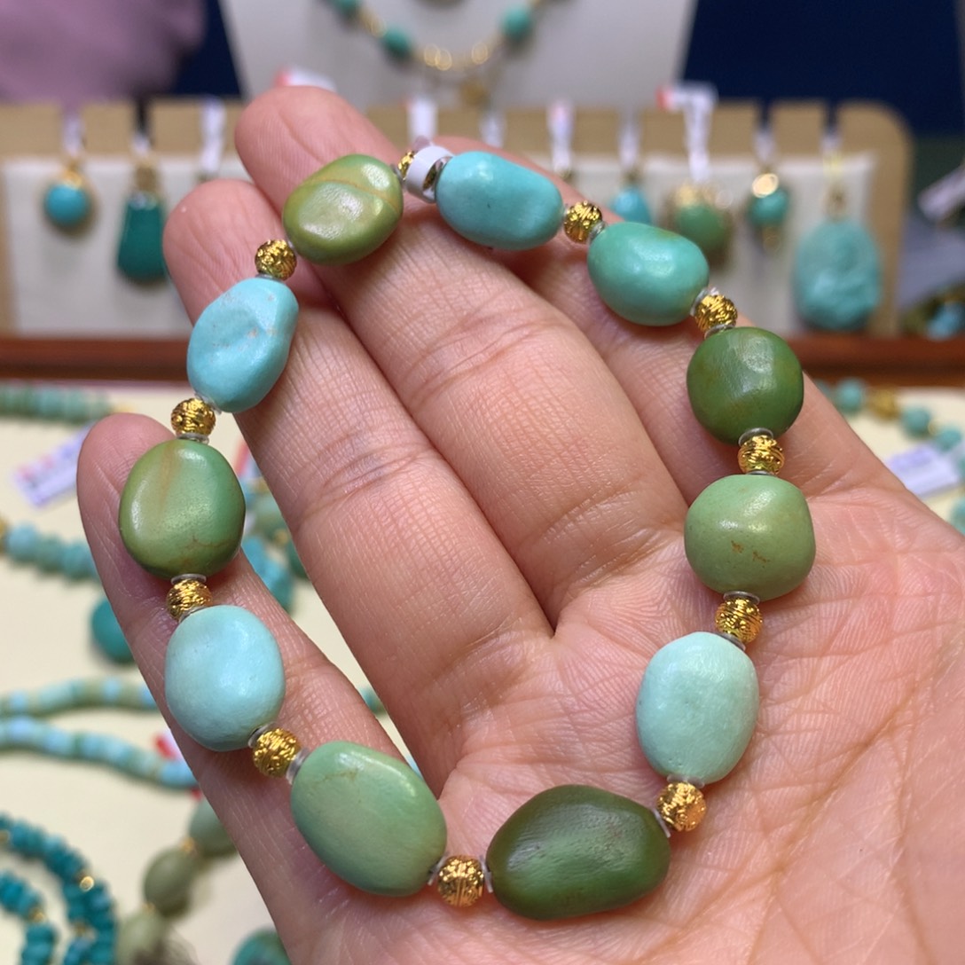 绿松石手链18K金镶嵌