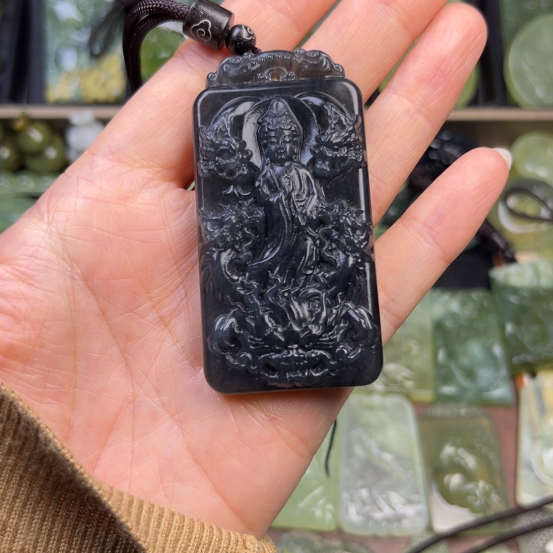 蛇纹石玉未镶嵌吊坠(赠链)