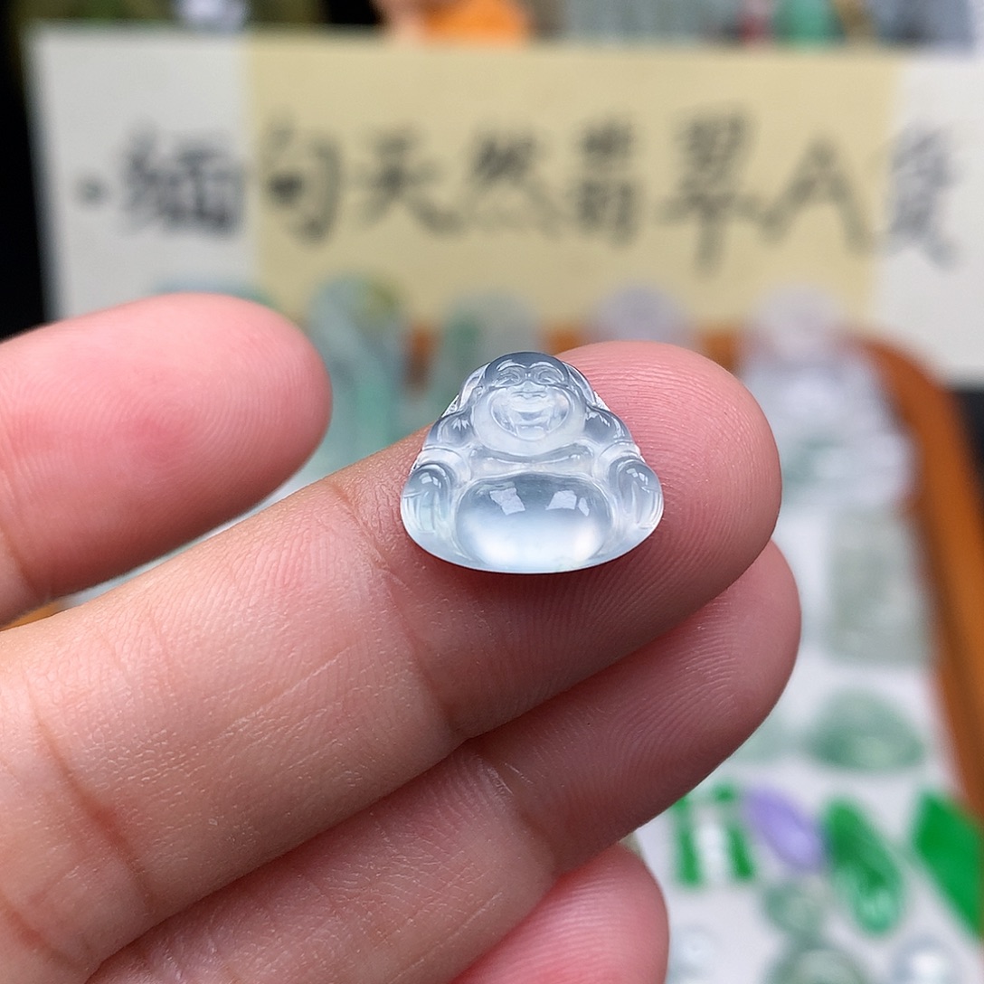 翡翠裸石缅甸天然A货翡翠冰种佛公