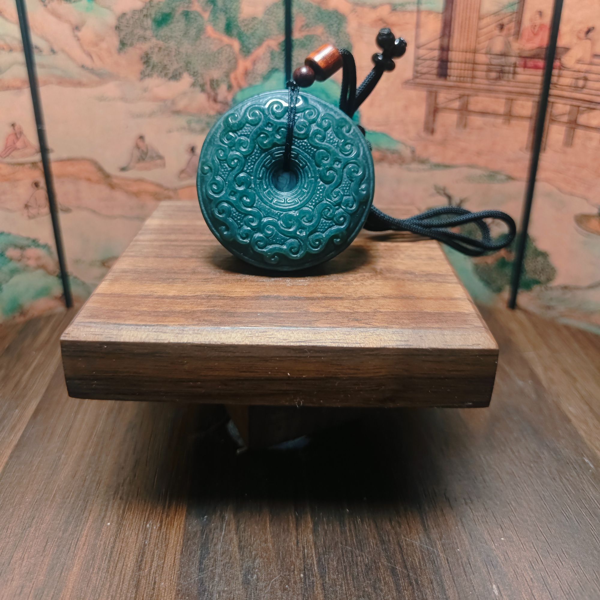 K和田玉九龙平安扣吊坠1474