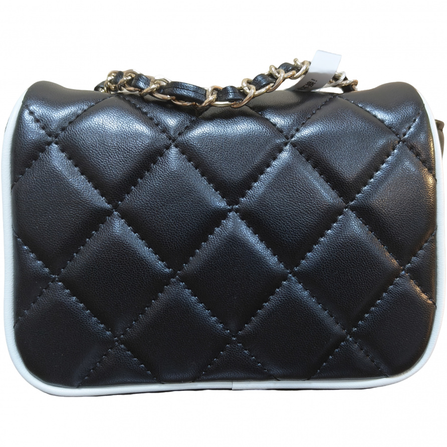 TOLEX2025新款手工白边豆腐时尚女包黑白色百搭17cm