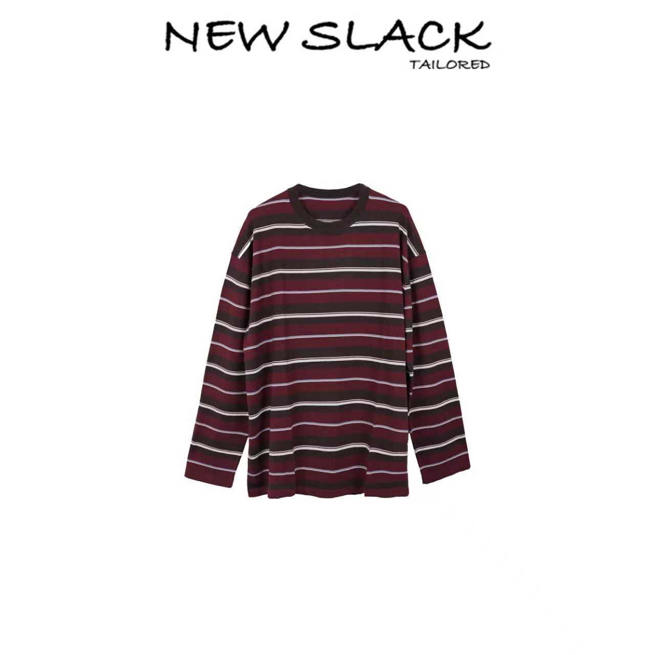 NEW SLACK NQ50922 卡码拍大条纹毛衣小了不好看