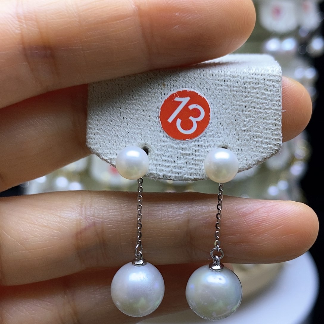 淡水珍珠耳饰银S925镶嵌