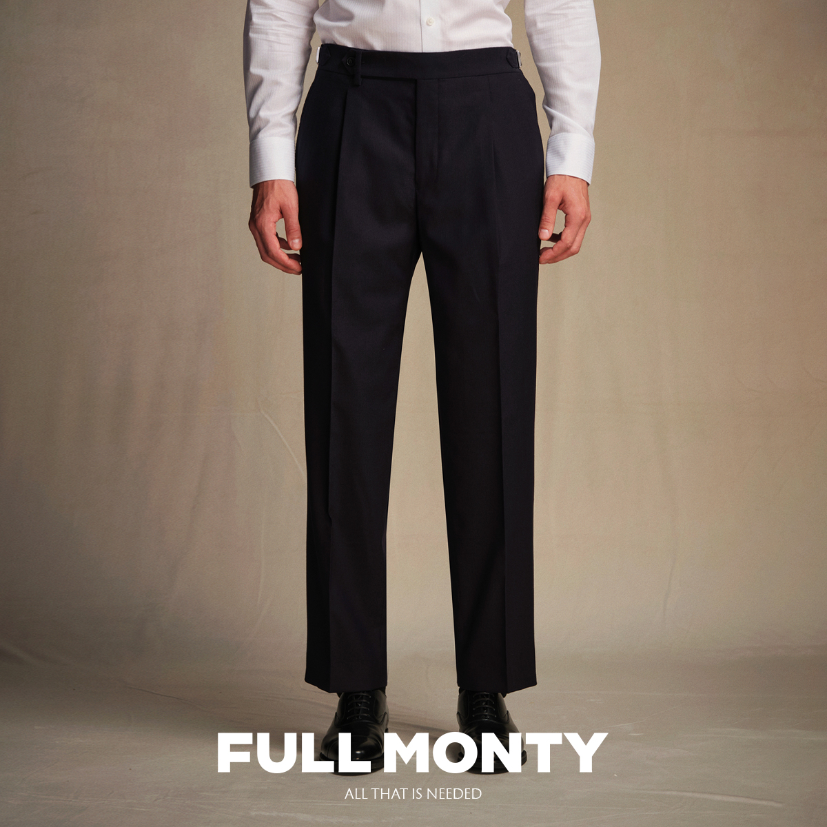 【高克重法兰绒】新款西裤男羊毛商务正装长裤藏青那不勒斯西装裤