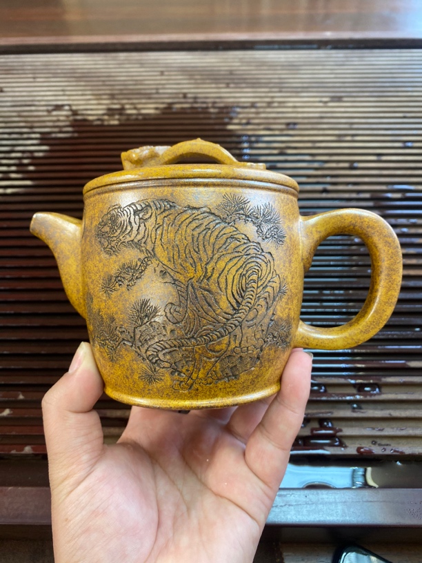宜兴紫砂壶原矿龙骨砂高温柴烧高汉瓦壶高档泡茶壶茶具大容量550c