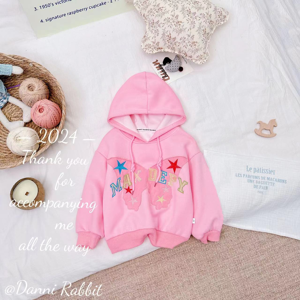 【Dannirabbit】女童韩版蝴蝶字母印花卫衣.D-FA283