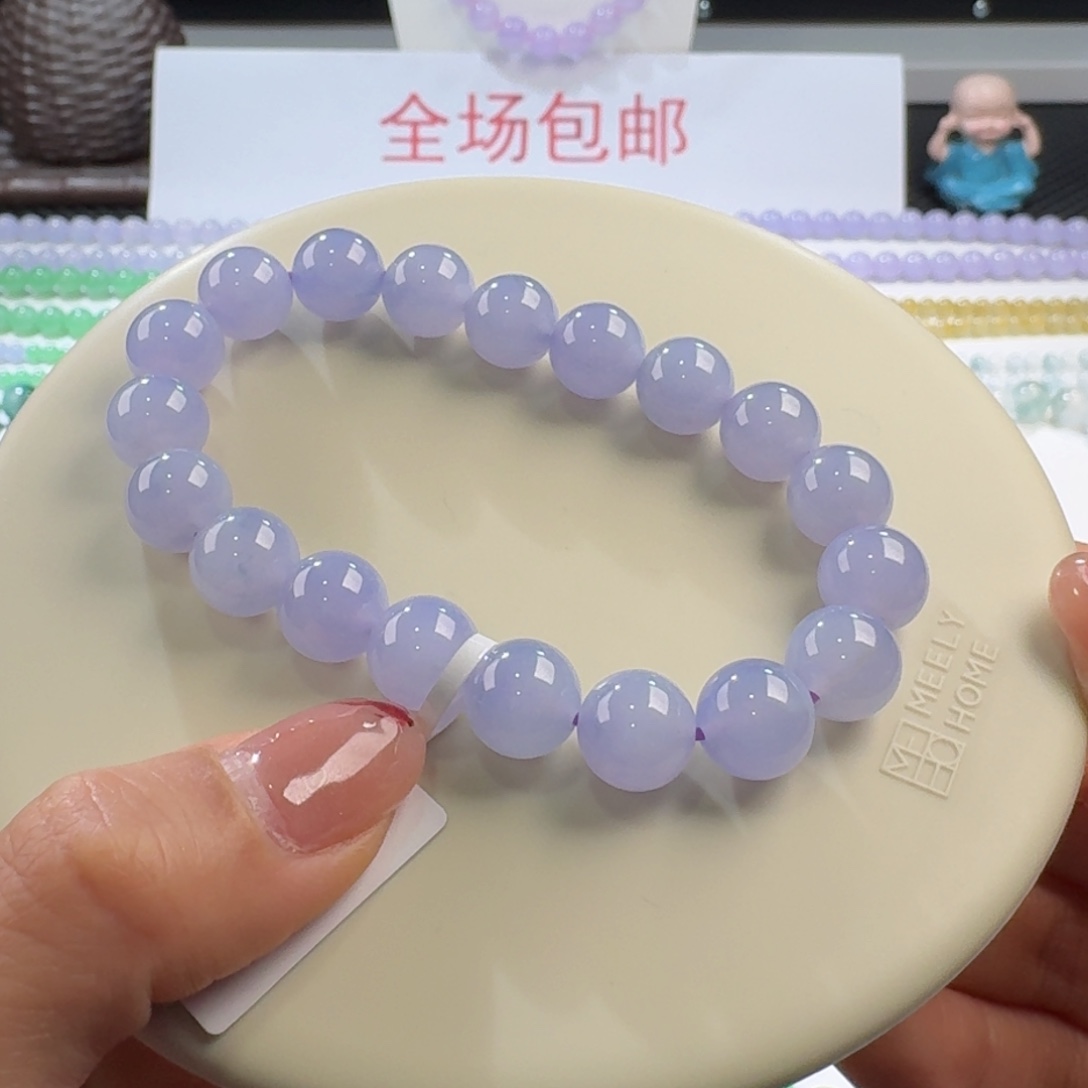 翡翠手链未镶嵌浓紫单圈10mm