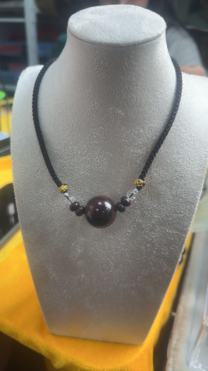 海南红降锁骨链吊坠