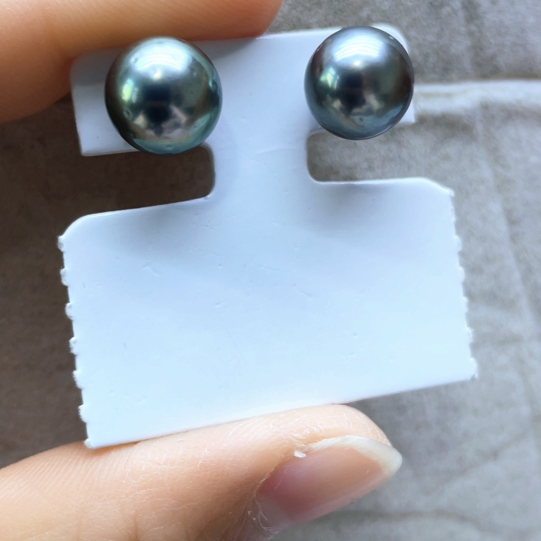 海水珍珠耳饰银S925镶嵌