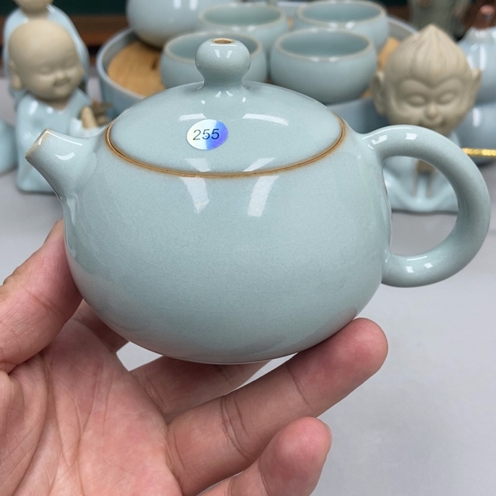 瓷?**心天青色赵琳老师瑕西施壶255