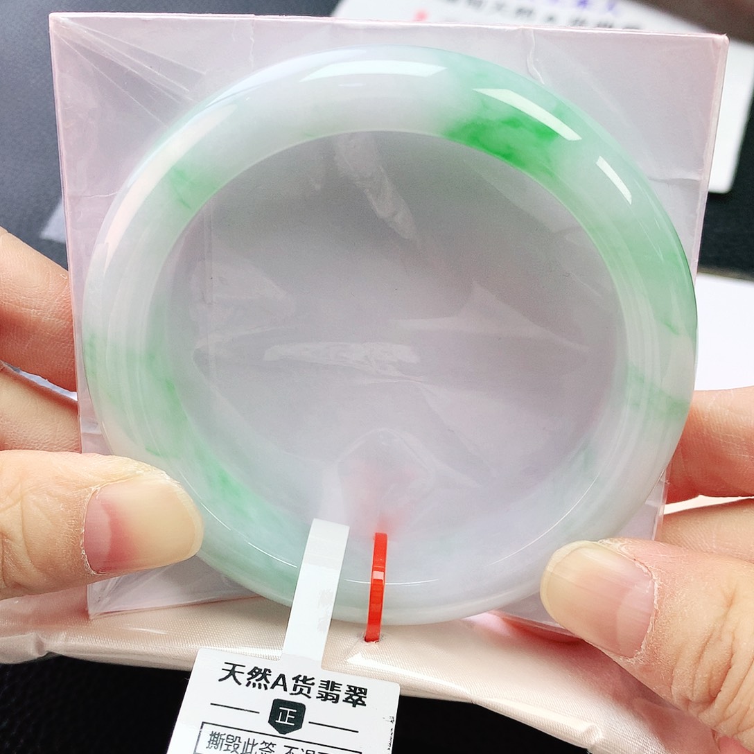 未镶嵌手镯翡翠59白底青