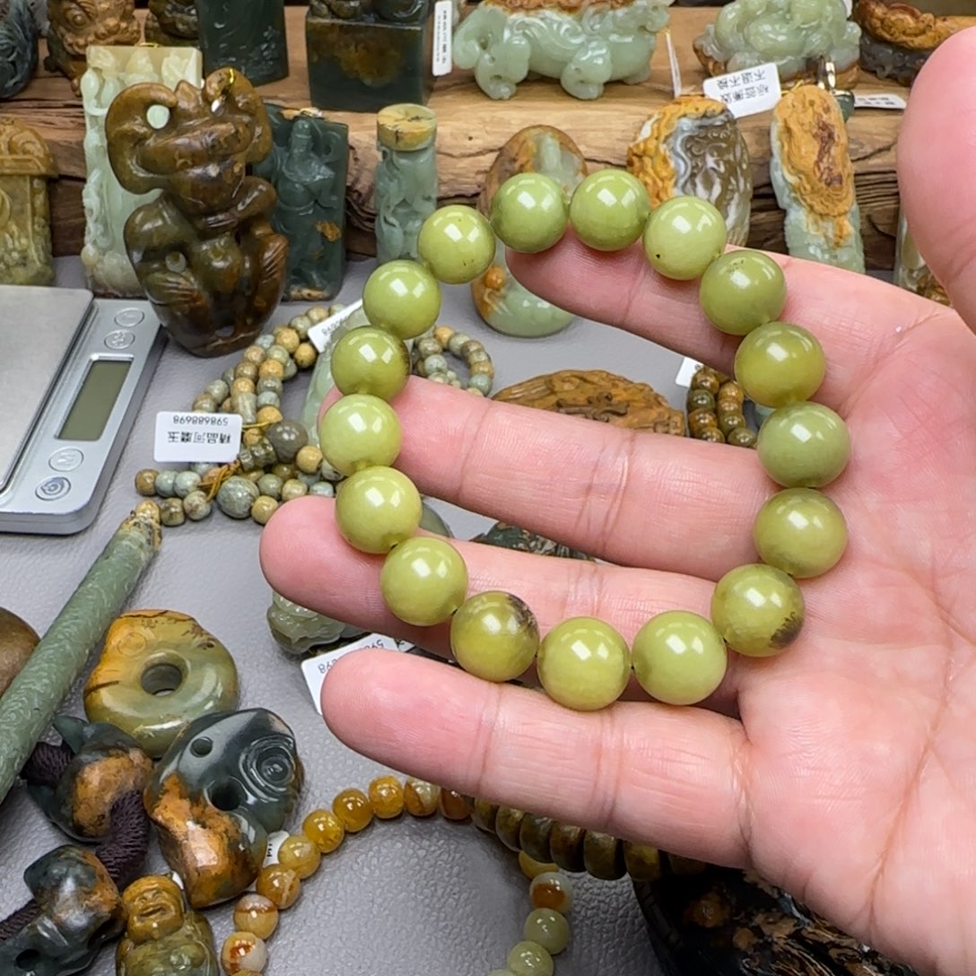 棒****蛇纹石玉合金手串