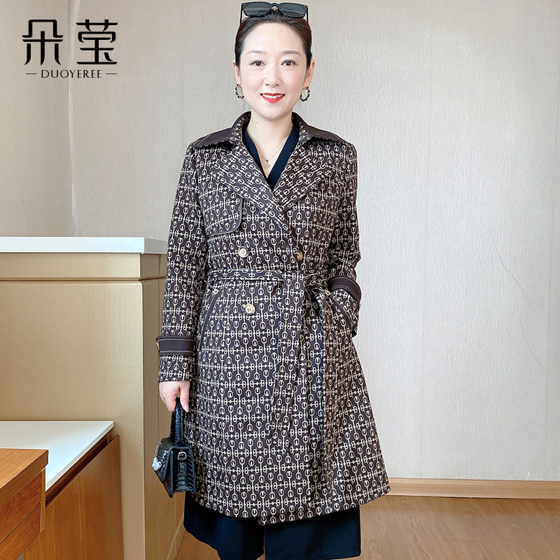 【断码特价】妈妈春装中长款风衣外套显瘦中年女春装气质大衣22B-39