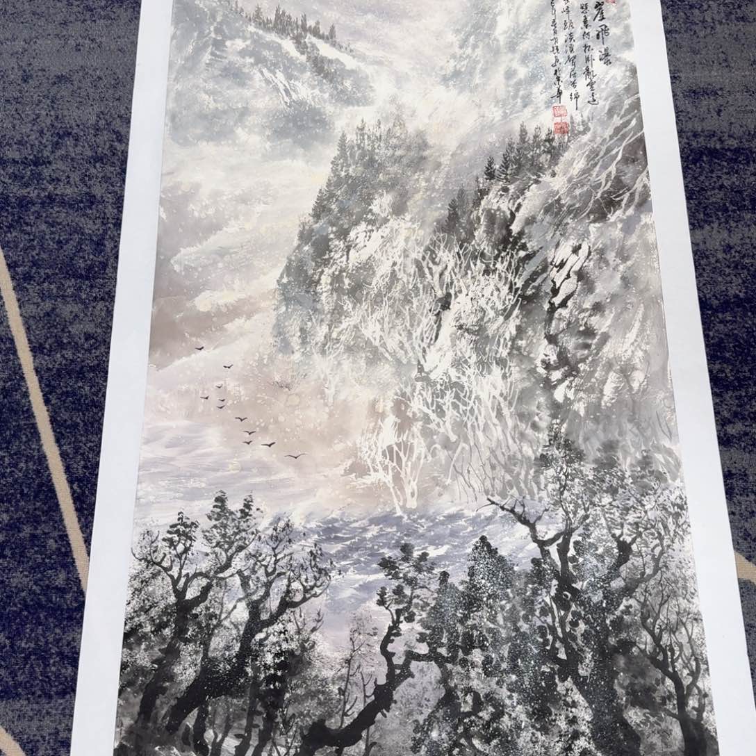 国画国画纯手绘山水花鸟