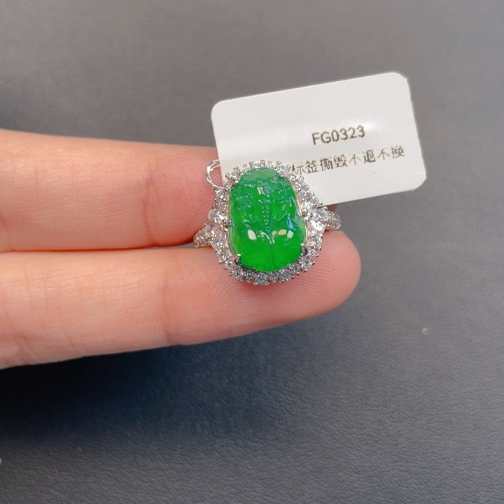 翡翠银S925镶嵌吊坠(不含链)