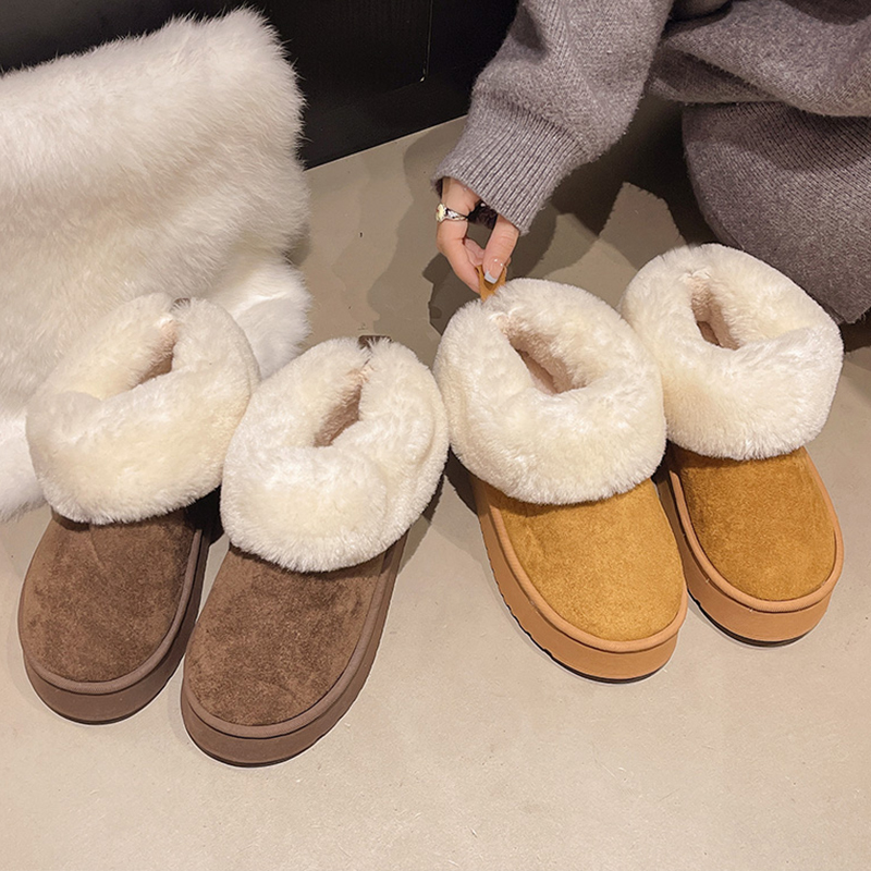 【优遇家】冬季新款时尚毛圈棉鞋女款加绒加厚棉鞋居家室外厚底棉鞋