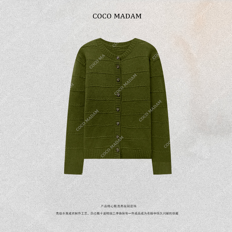 NIUNIU ·T-1929 针织厚款圆领开衫女毛衣