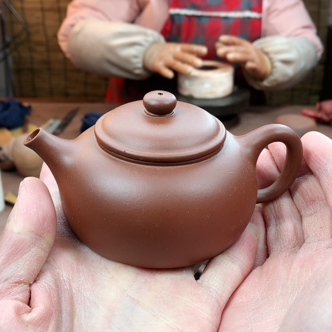 紫砂茶壶  柿圆 紫泥