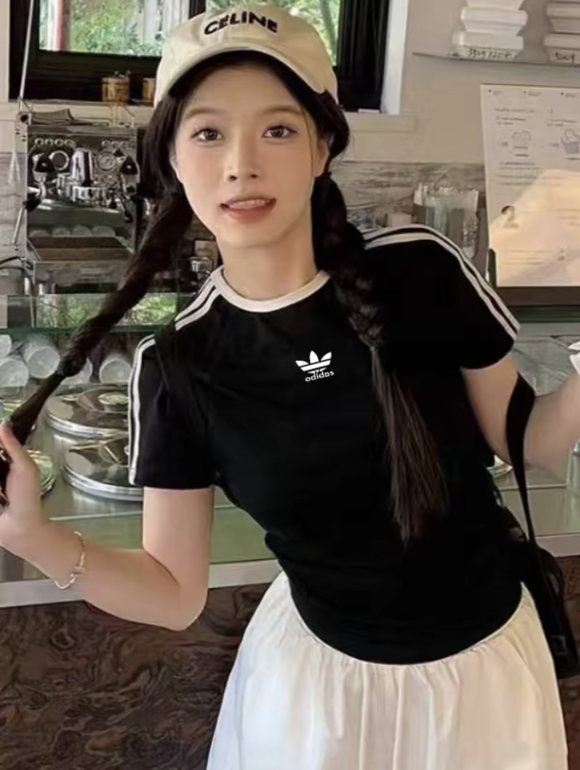 【撤柜福利】Jennie同款圆领T恤休闲短袖女士ins百搭显瘦刺绣运动风