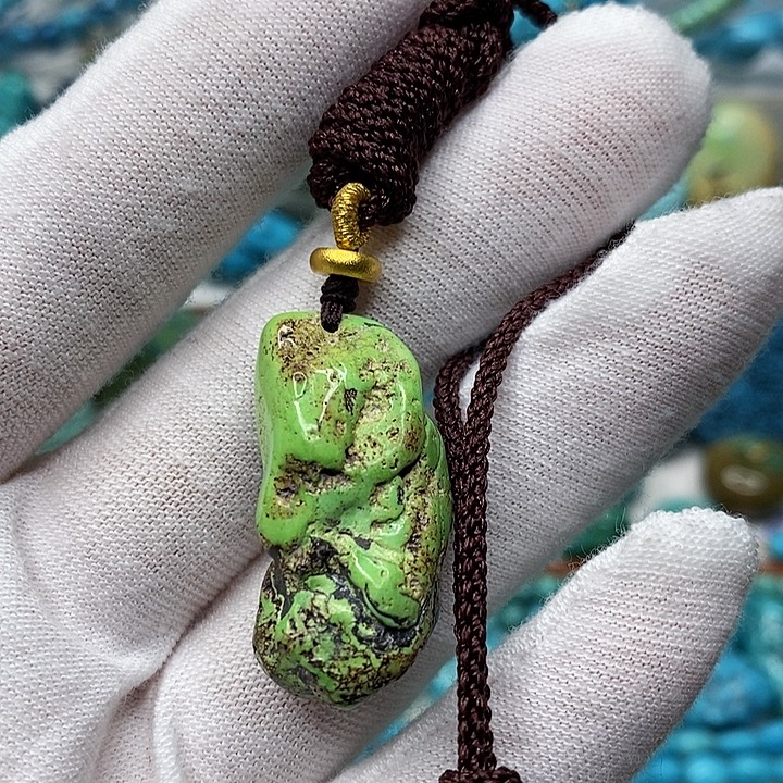 绿松石未镶嵌天然原矿 地大质检