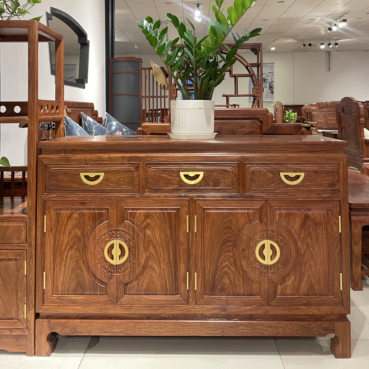 《江濠》团圆餐边柜88-198cm都有储物柜客厅古典新中式大容量家用