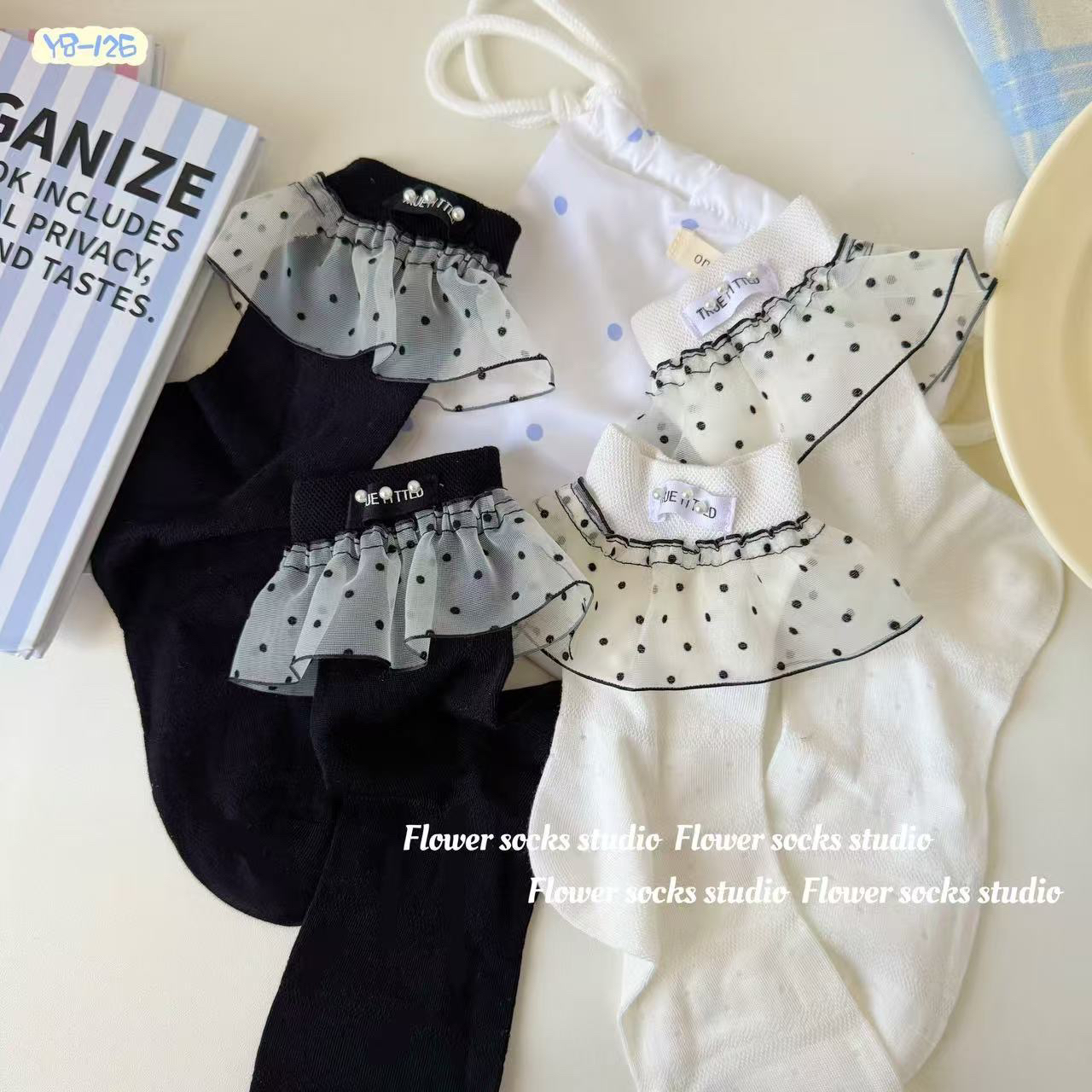 袜子波点薄款棉袜堆堆袜花边百搭ins春夏短袜