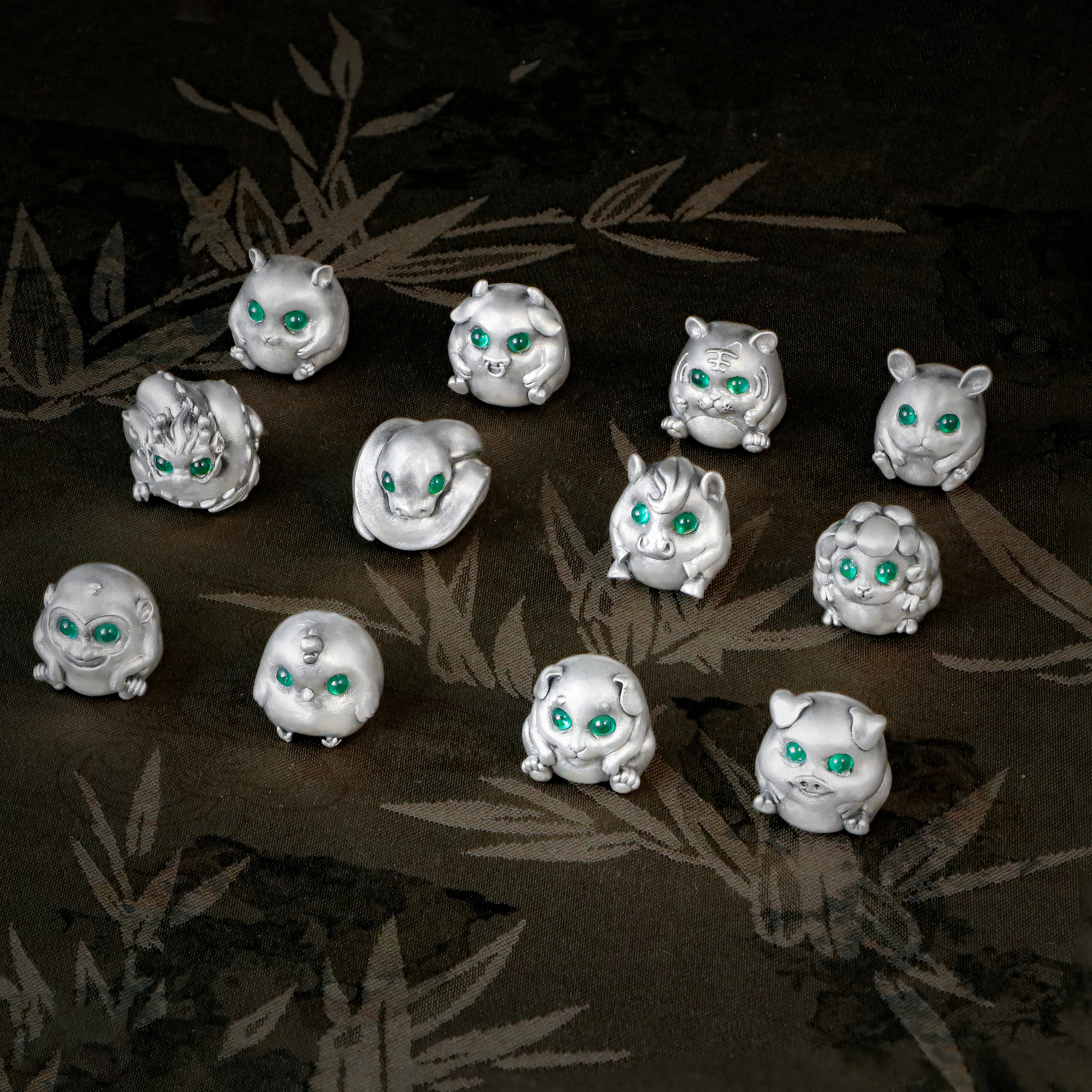 个性磁吸12十二银生肖精品茶宠功夫茶具配件茶道零配把玩可养茶玩