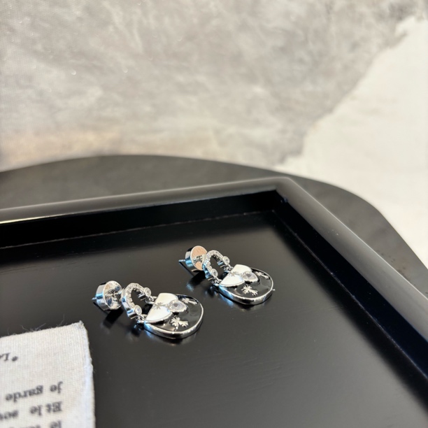 铜合金仿水晶耳饰 铜合金合成锆石耳饰 爱心十字包包耳环EH3371