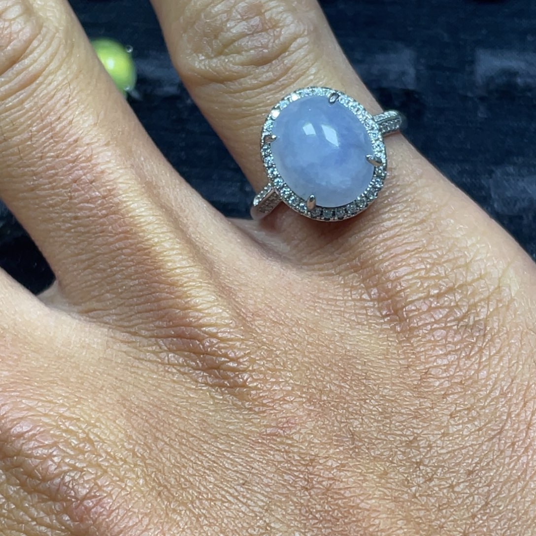 翡翠银S925镶嵌戒指