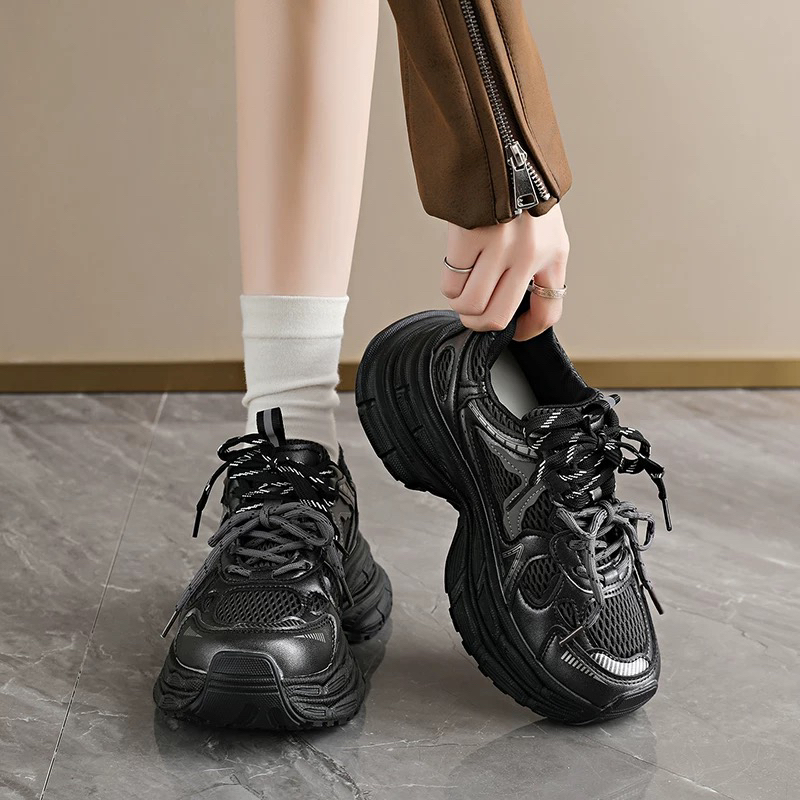 董小姐/7706加绒厚底增高老爹鞋女鞋小个子显高休闲百搭