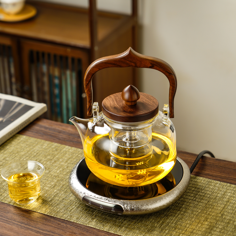 小坐z8（银白）+木莲壶套装家用耐热加厚煮茶电陶炉家用蒸茶煮茶888