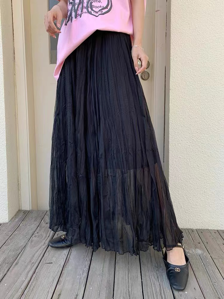 邹先森859-28夏季新款百搭松紧腰显瘦A字半身裙