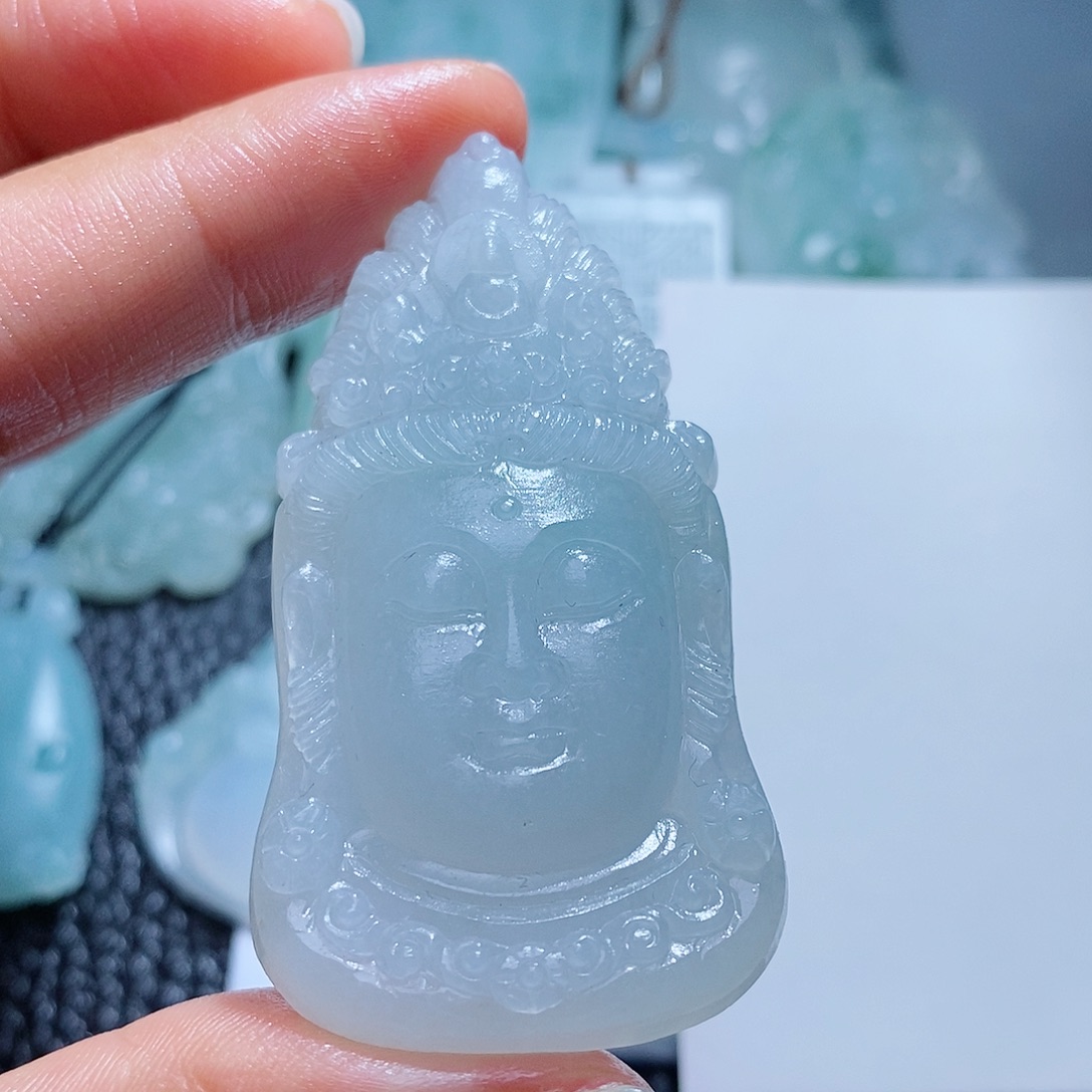 定制翡翠未镶嵌毛货付款后确认抛光