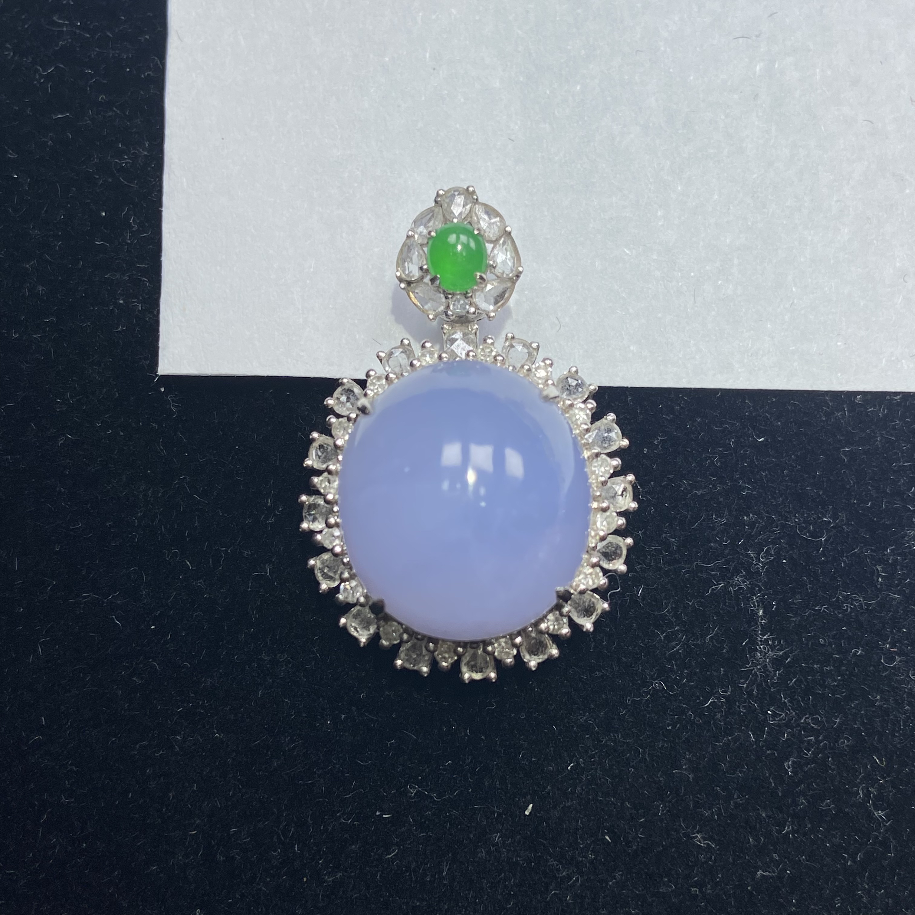 紫罗兰蛋面吊坠缅甸翡翠A货