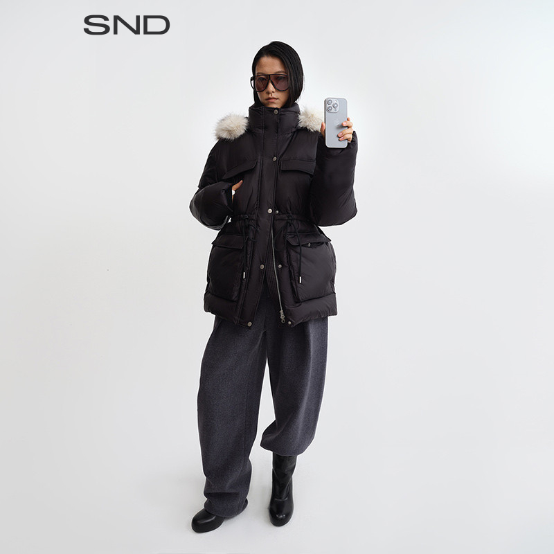 【RARELY ALIKE 设计师品牌】SNDAW25可拆卸连帽收腰中长款YR服