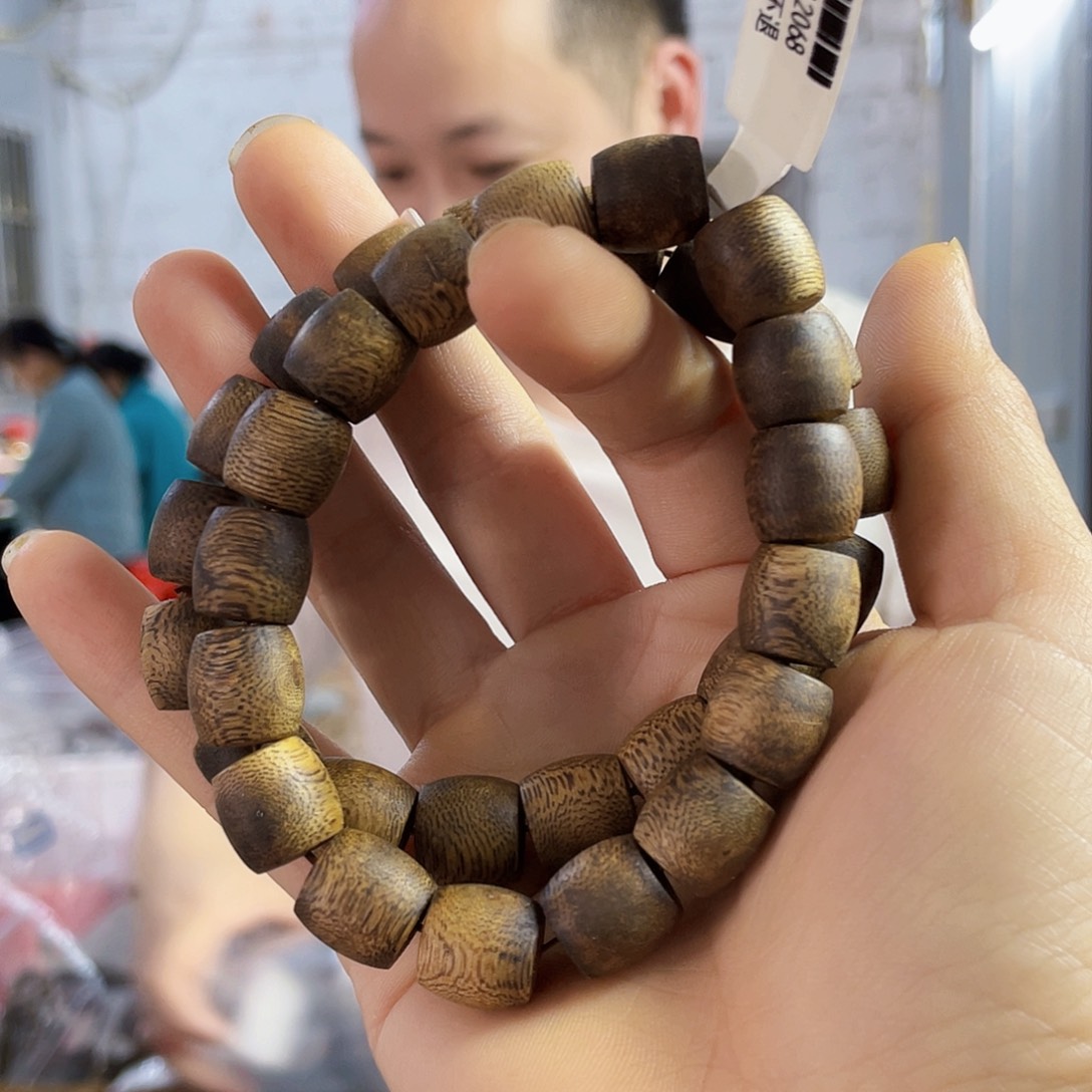 手串沉香棋楠老白棋鼓珠单圈1.2/11克多样性发一