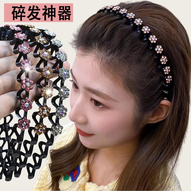 (拍1发2)水钻梅花发箍女款洗脸专用发卡压发带齿防滑头箍