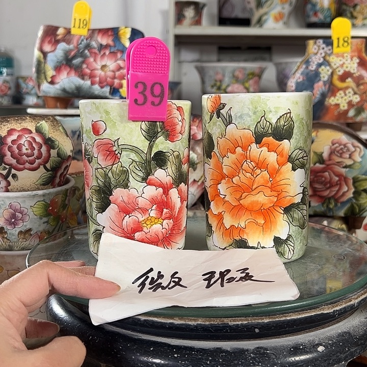 满38包邮 景德镇幸运花盆