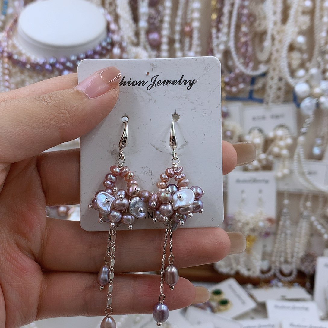 项链银S925镶嵌淡水珍珠