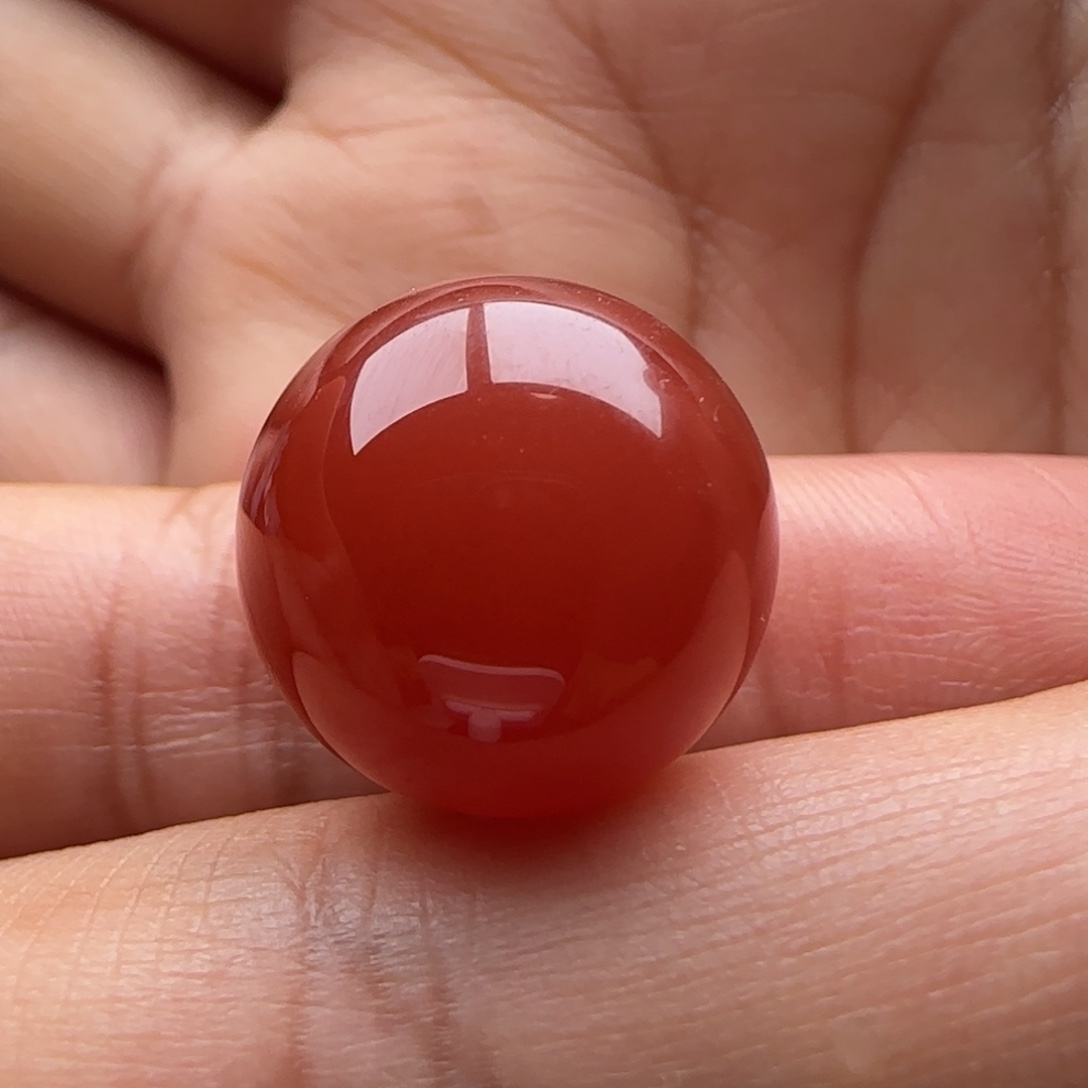 南红玛瑙圆珠16.6未镶嵌矿点