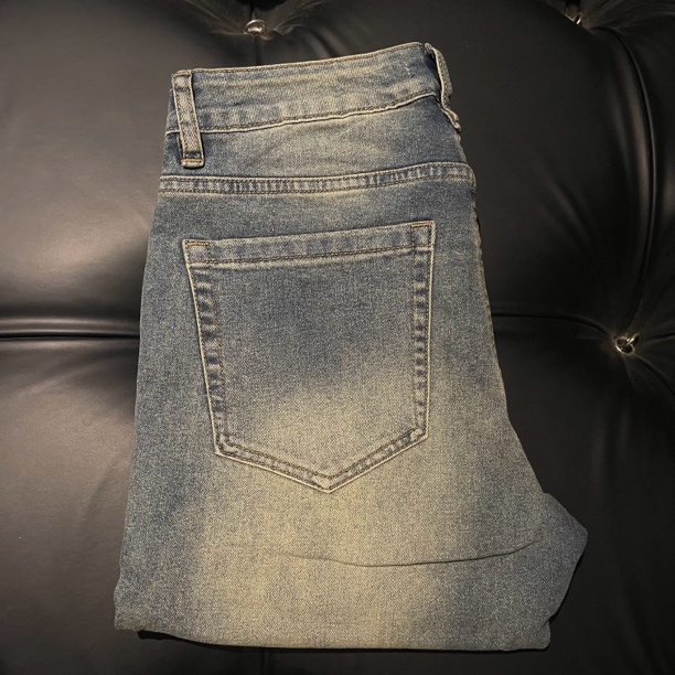 xt999美人头巴黎时装周设计师款舒适百搭男士牛仔裤