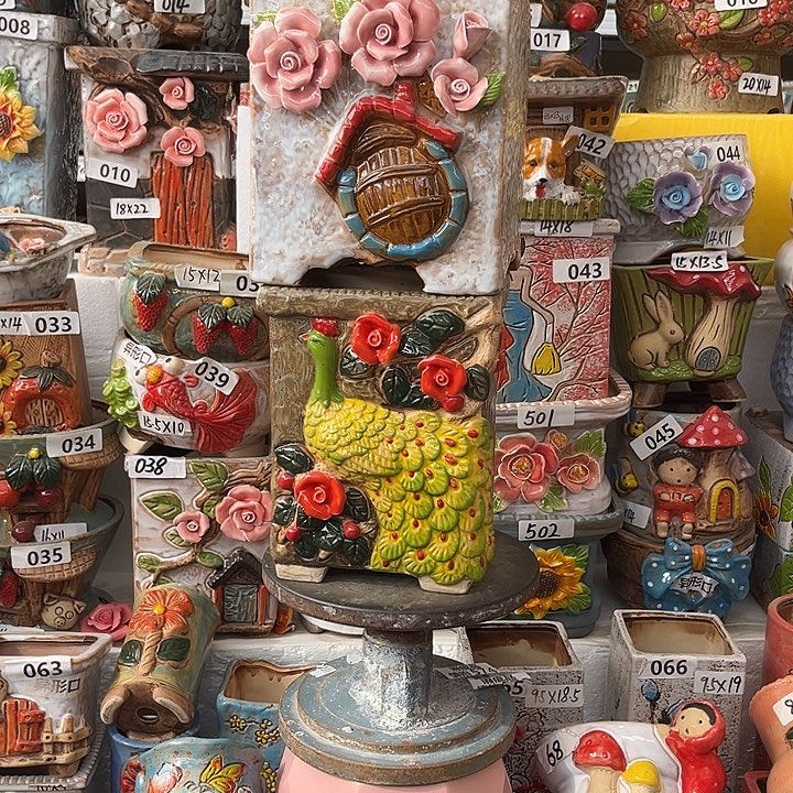 雨***鲤粗陶材质多肉花盆发大底孔，口正点的